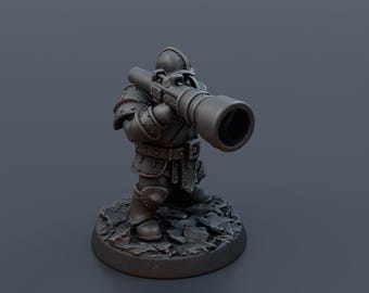 Iron Dwarf Gunner Miniature STL