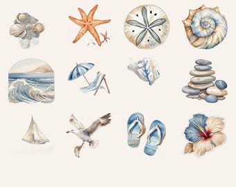 Beach Clipart PNG Bundle