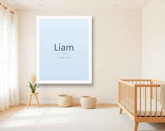 Personalized Name Sign Printable, Custom Nursery Sky Name Wall Art, Nu