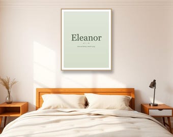 Personalized Name Sign Printable, Custom Sage Botanical Name Wall Art,