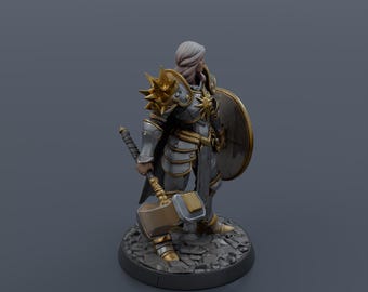 Female Paladin Miniature STL