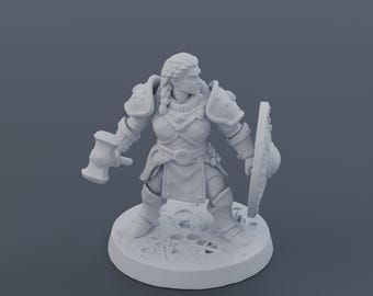 Dwarf Warrior Miniature STL