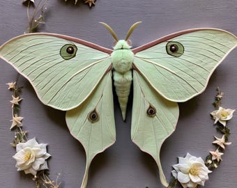 Luna Moth Wall Art Set of 6