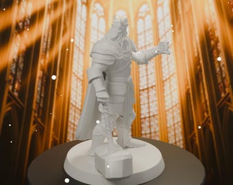 Paladin Warrior STL File - Fantasy Tabletop Miniature 28mm Wargaming 3