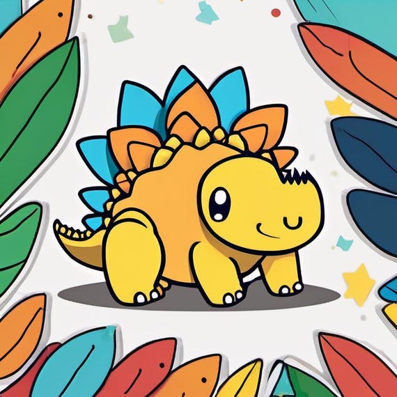 Kawaii Dino SVG Bundle - 10 Cute Cut Files for Cricut, Laser Cutting and Silhouette