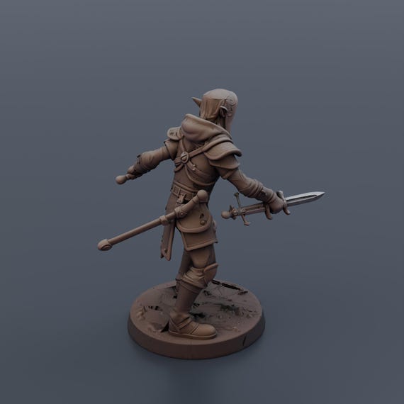 Elf Warrior Miniature STL