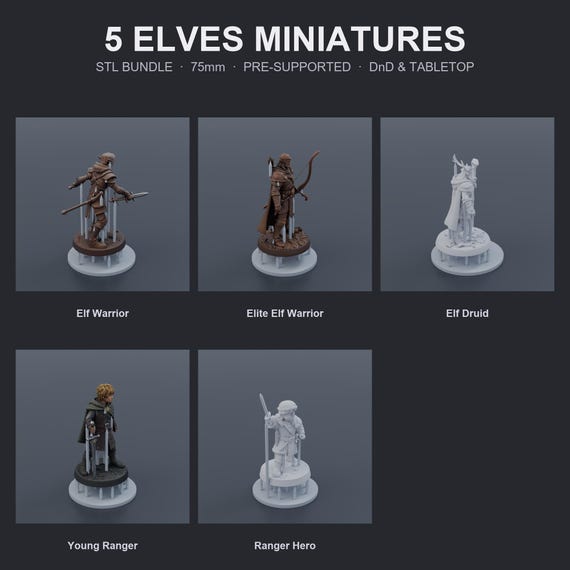 Elf & Ranger Miniatures STL Bundle