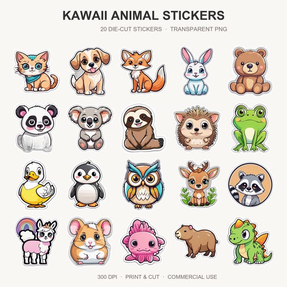 Kawaii Animal Stickers