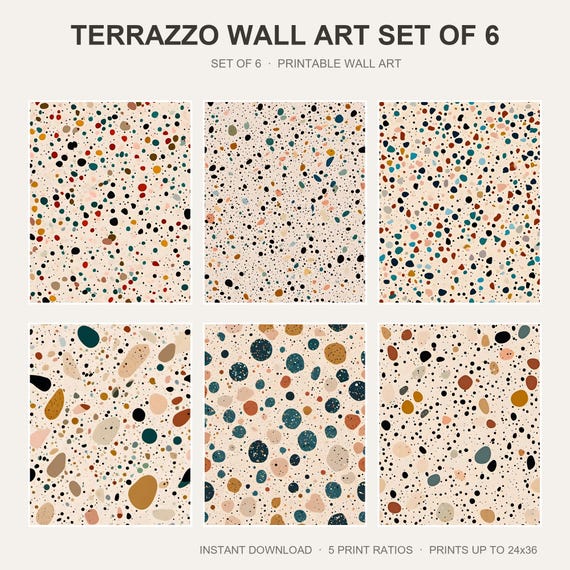 Terrazzo Wall Art Set of 6