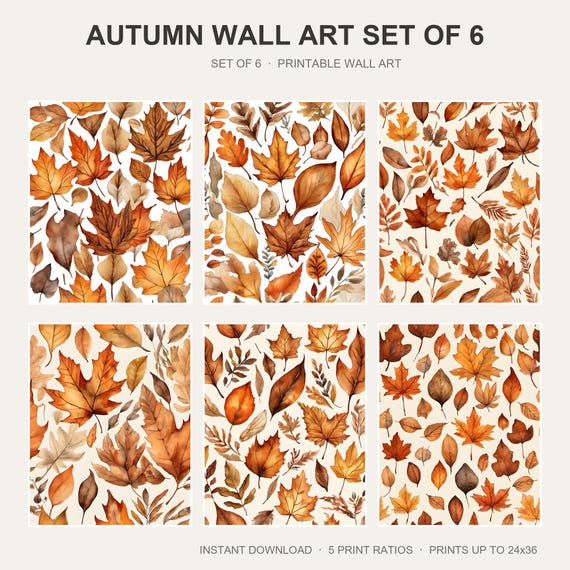 Autumn Wall Art Set of 6