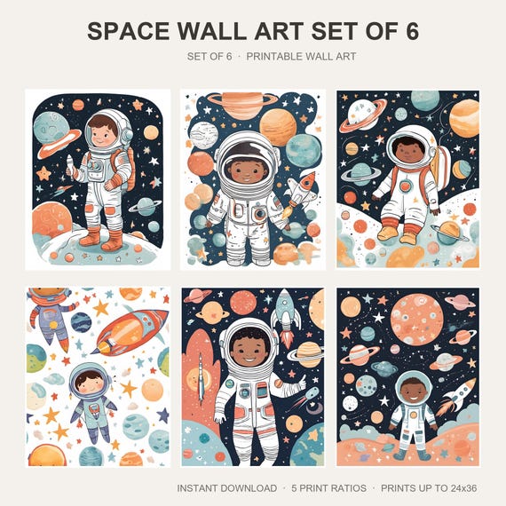 Space Wall Art Set of 6