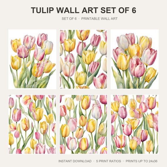 Tulip Wall Art Set of 6