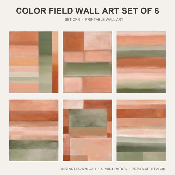 Color Field Wall Art Set of 6