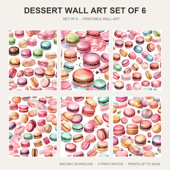 Dessert Wall Art Set of 6