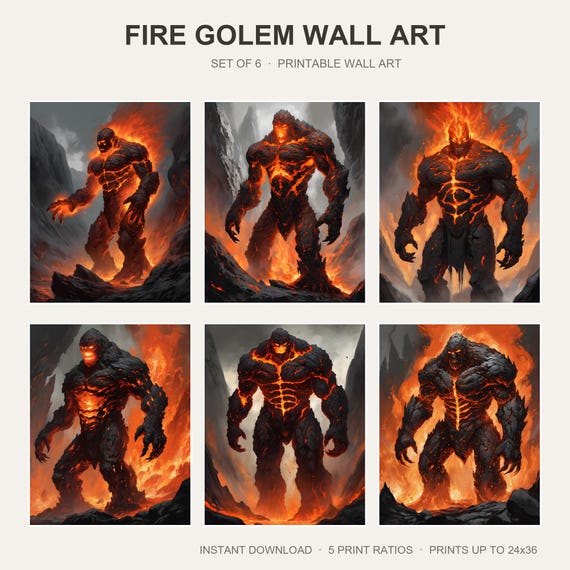 Fire Golem Wall Art