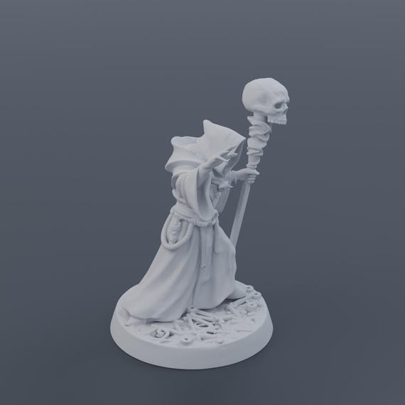 Pale Necromancer Miniature STL