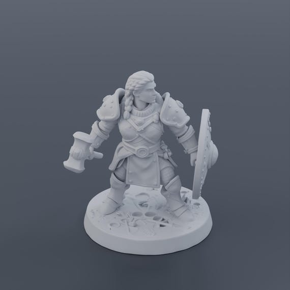 Dwarf Warrior Miniature STL
