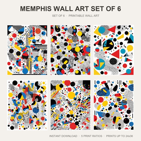 Memphis Wall Art Set of 6