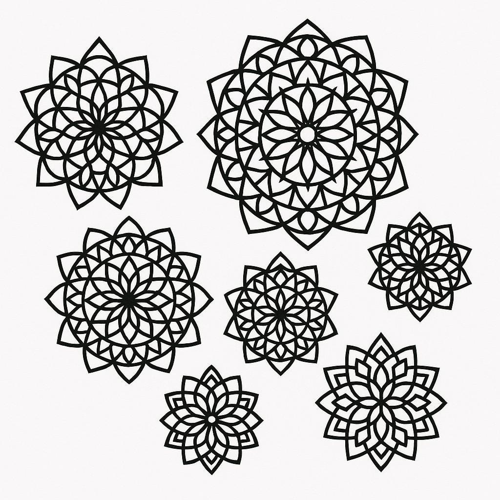 Mandala Wall Art Templates, Multi Layer SVG DXF Designs for Laser Cutting, Instant Download