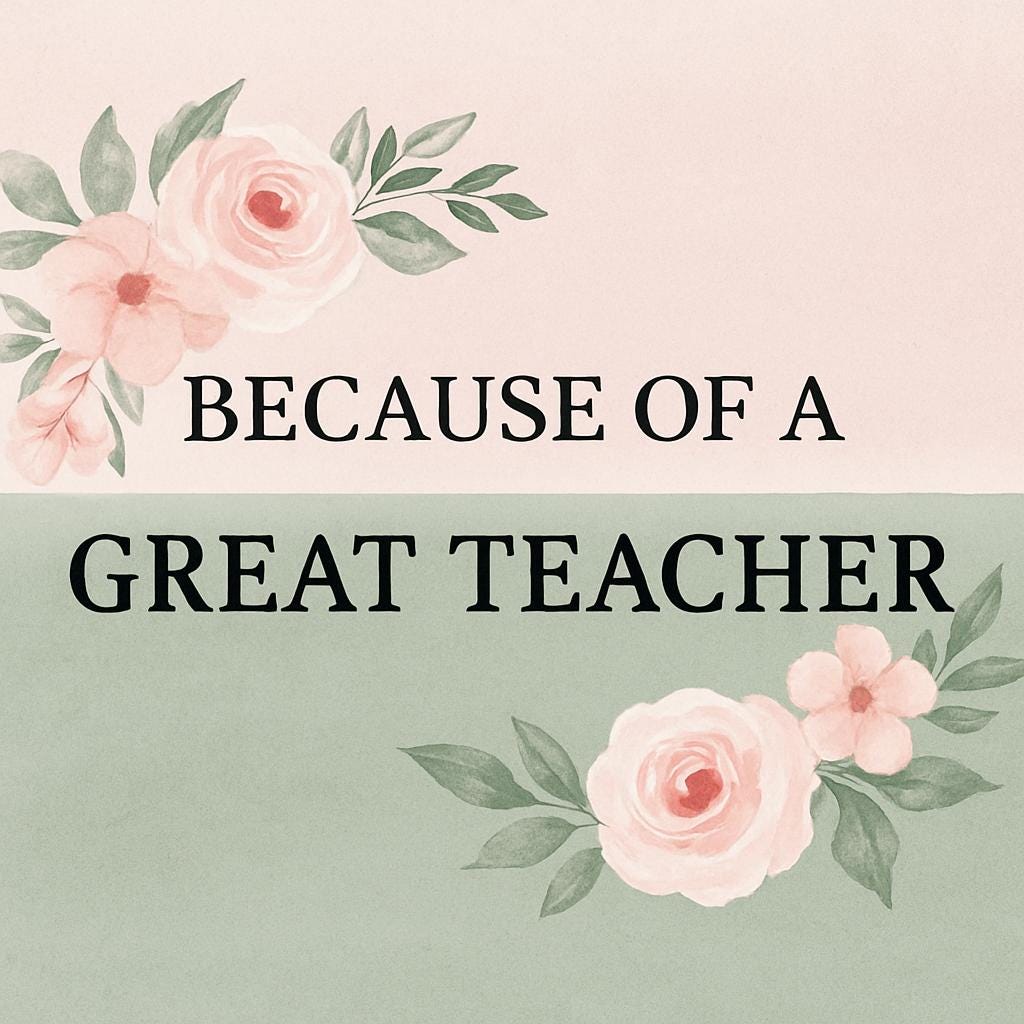 Teacher Gift Wall Art | Because Of A Great Teacher Appreciation Watercolor | Printable Set