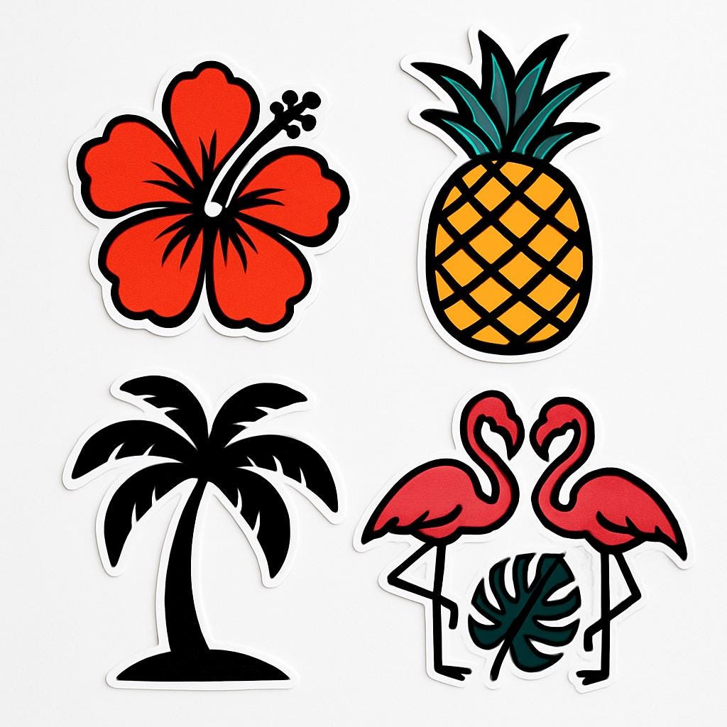 Tropical SVG Collection, Palm Pineapple Monstera Wave Designs, Laser Cut Files DXF Cricut, Download