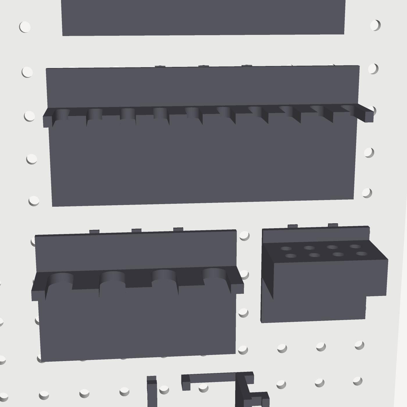 Wrench Rail and Plier Rack STL Pack, Pegboard 3D Print Files, Garage Tool Organizer, Instant Download