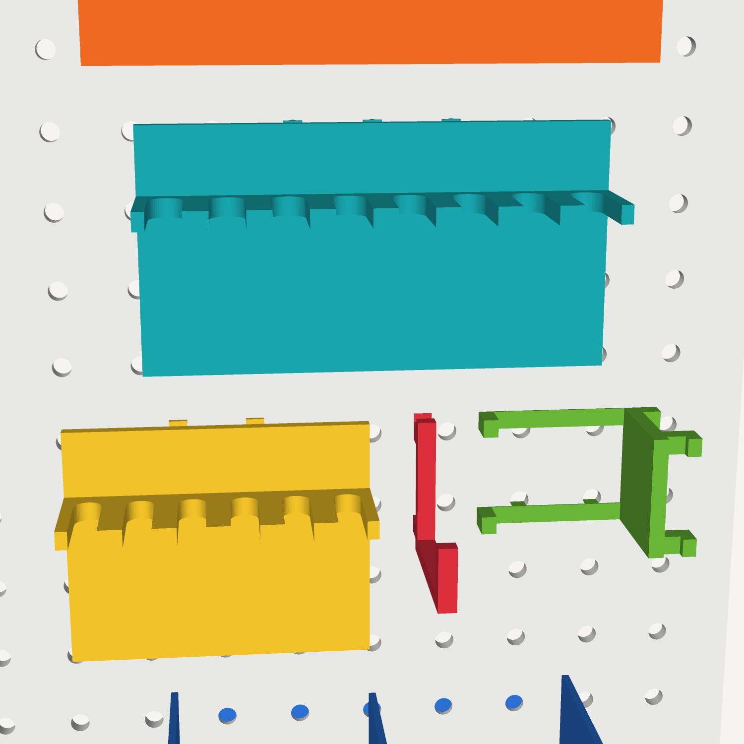 Clamp Rack STL Pack, Pegboard 3D Print Files, Bar and Spring Clamp Storage, Garage Workshop, Instant Download