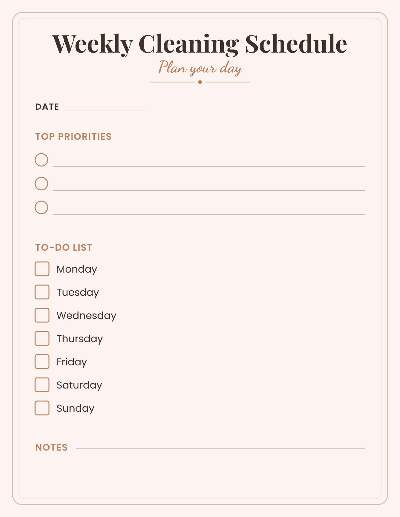 Cleaning Schedule Printable | Cleaning Schedule Weekly Printable Checklist | Printable Wal