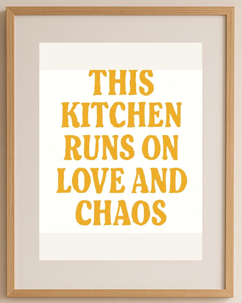 Kitchen Wall Art | This Kitchen Runs On Love And Chaos | Printable Set of 2 Instant Downlo