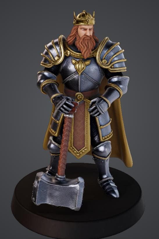 King Matt Paladin Miniature STL - 32mm Tabletop Fantasy Hero for Tabletop RPG, Tabletop RPG and Wargames - 3D Print Mini