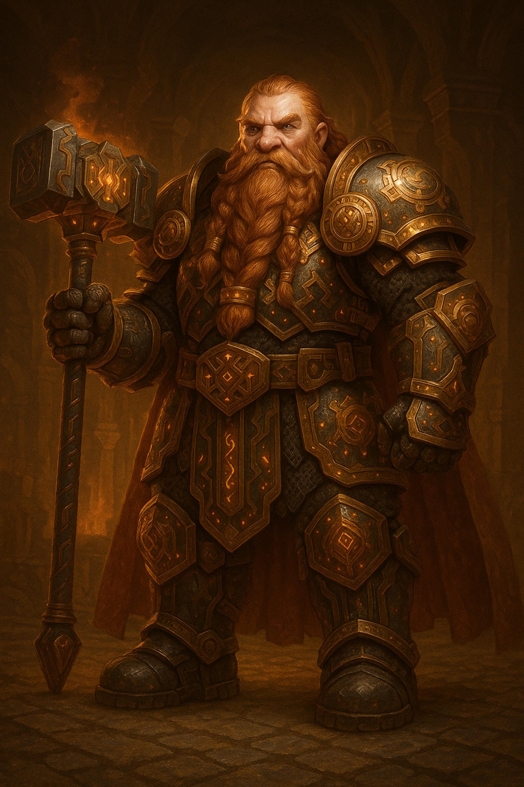 Dwarf King Fantasy Wall Art Printable, Warrior Forge Hammer Print, Tabletop RPG Character Art Digital Download, Game Room Decor