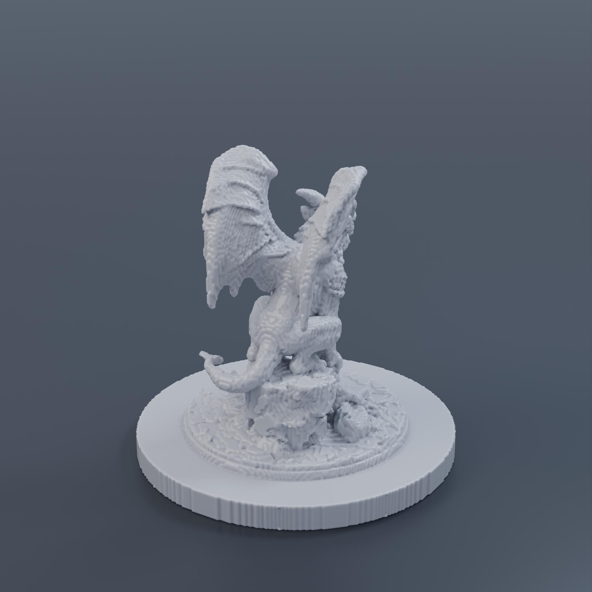 Stone Gargoyle Miniature STL | 32mm and 75mm Winged Guardian for Tabletop RPG and Tabletop | 3D Pri