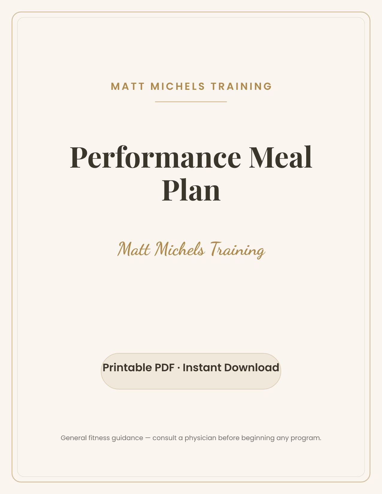 M2 Performance Meal Plan