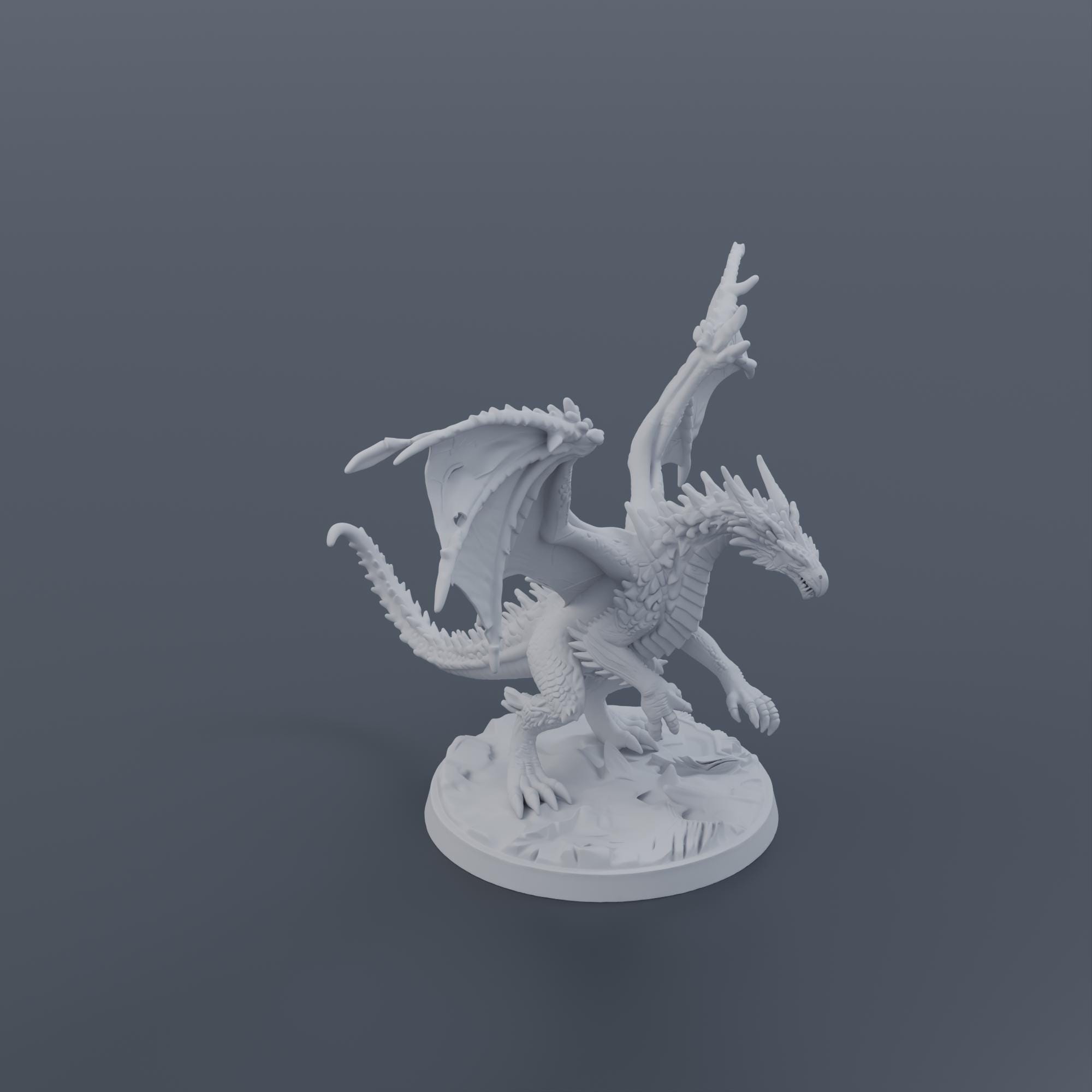 Frost Dragon Miniature STL | 32mm and 75mm Fantasy Monster for Tabletop RPG and Tabletop | 3D Print