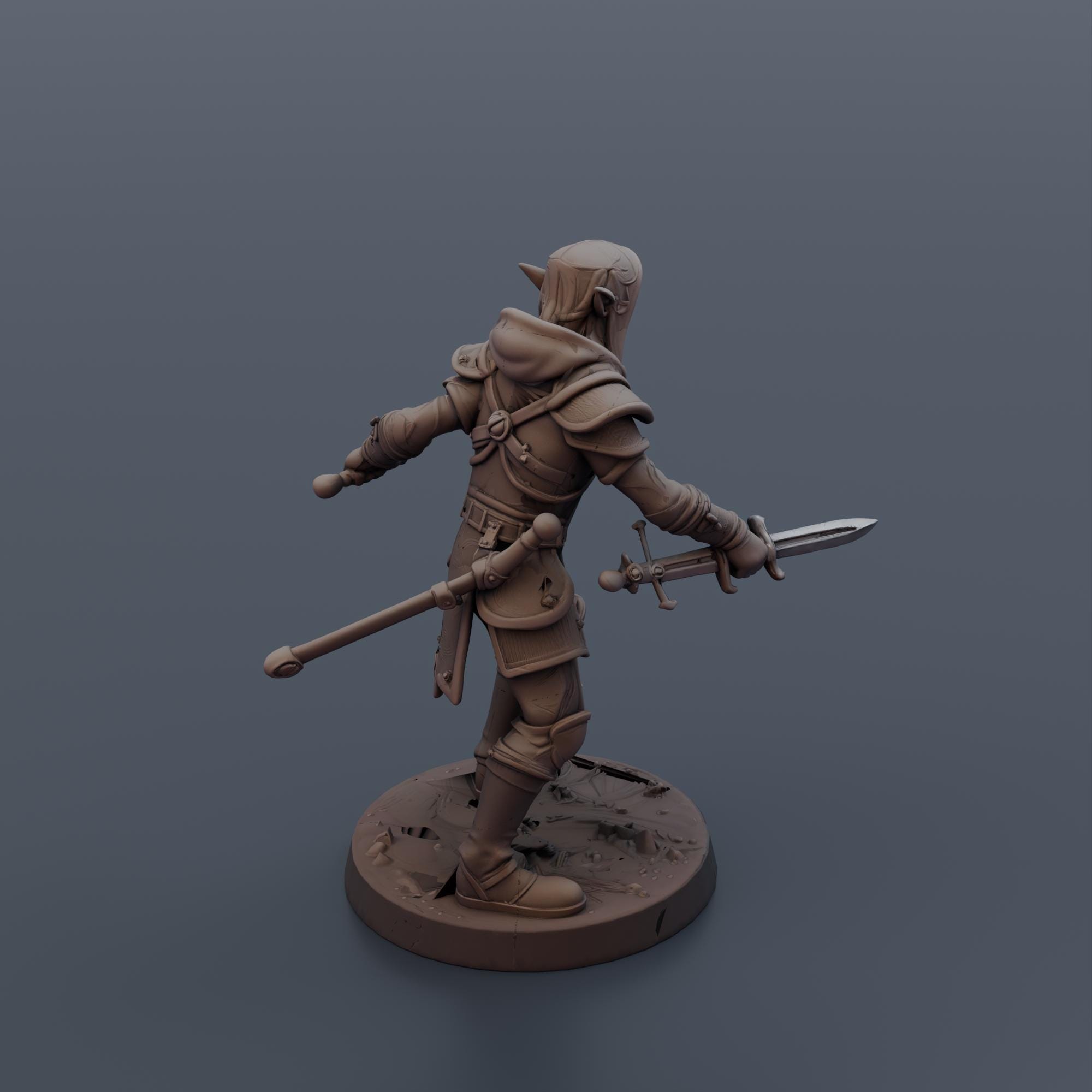 Elf Warrior Miniature STL