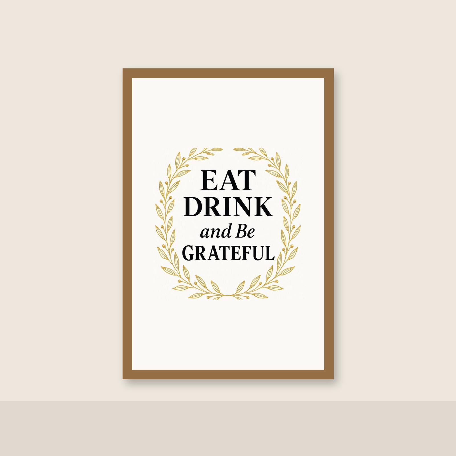 Kitchen Wall Art | Eat Drink And Be Grateful Dining Room | Printable Set of 3 Instant Down