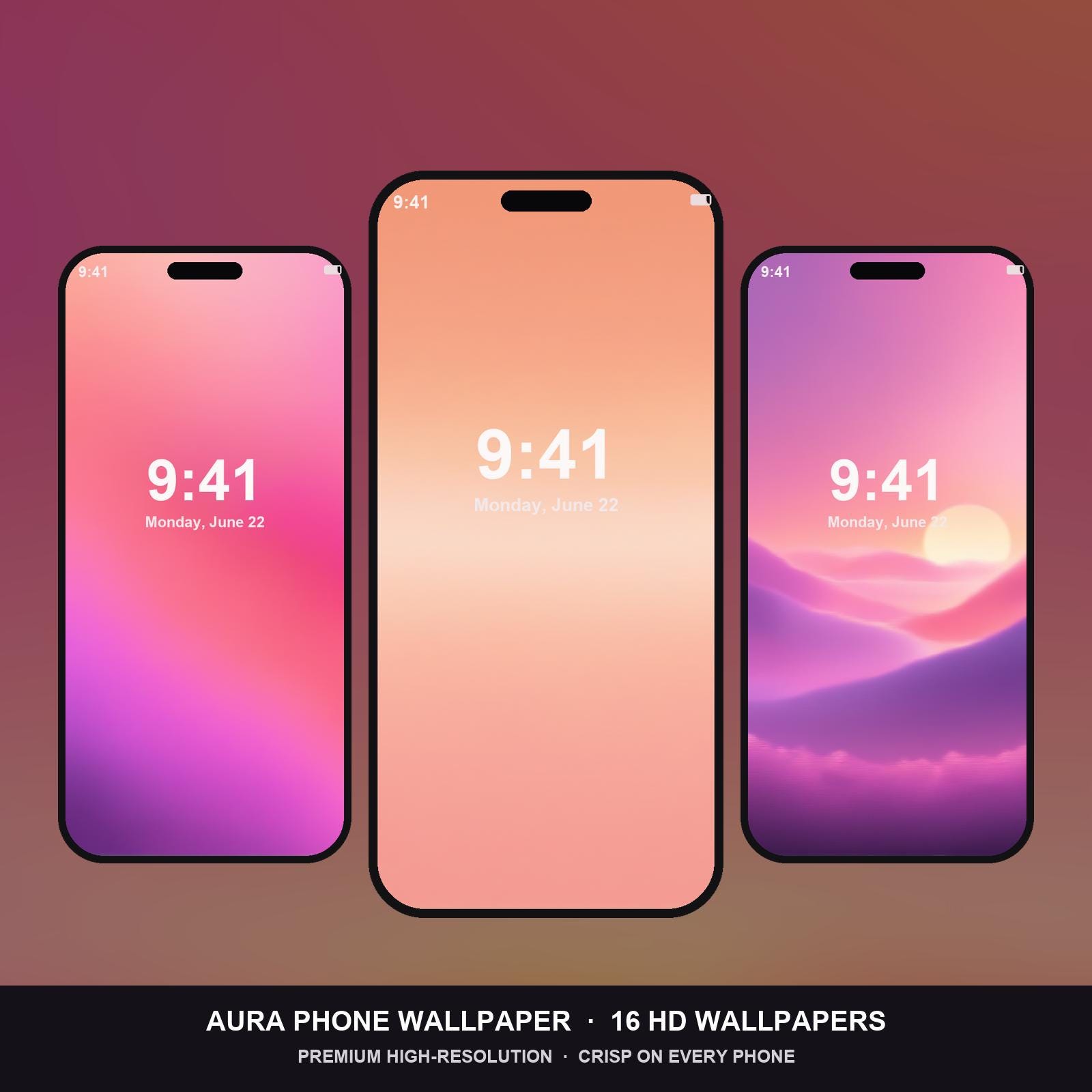 Aura Phone Wallpaper | 16 Dreamy Sunset Gradient iPhone Wallpapers | Aesthetic Lock Screen