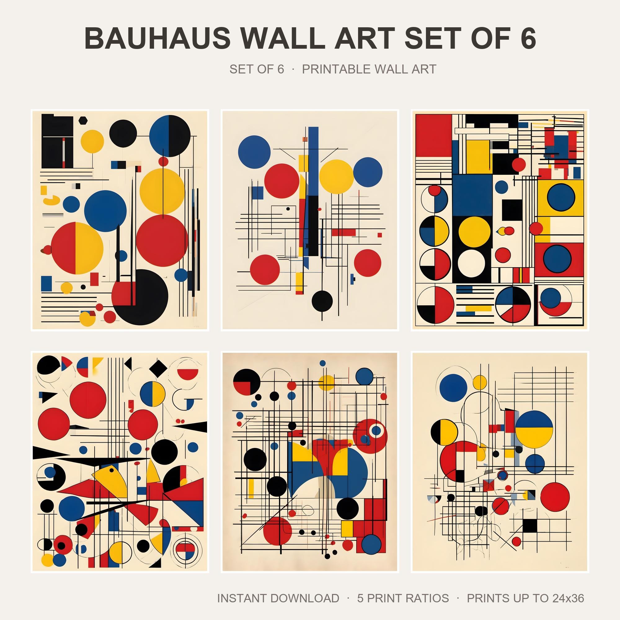 Bauhaus Wall Art Set of 6