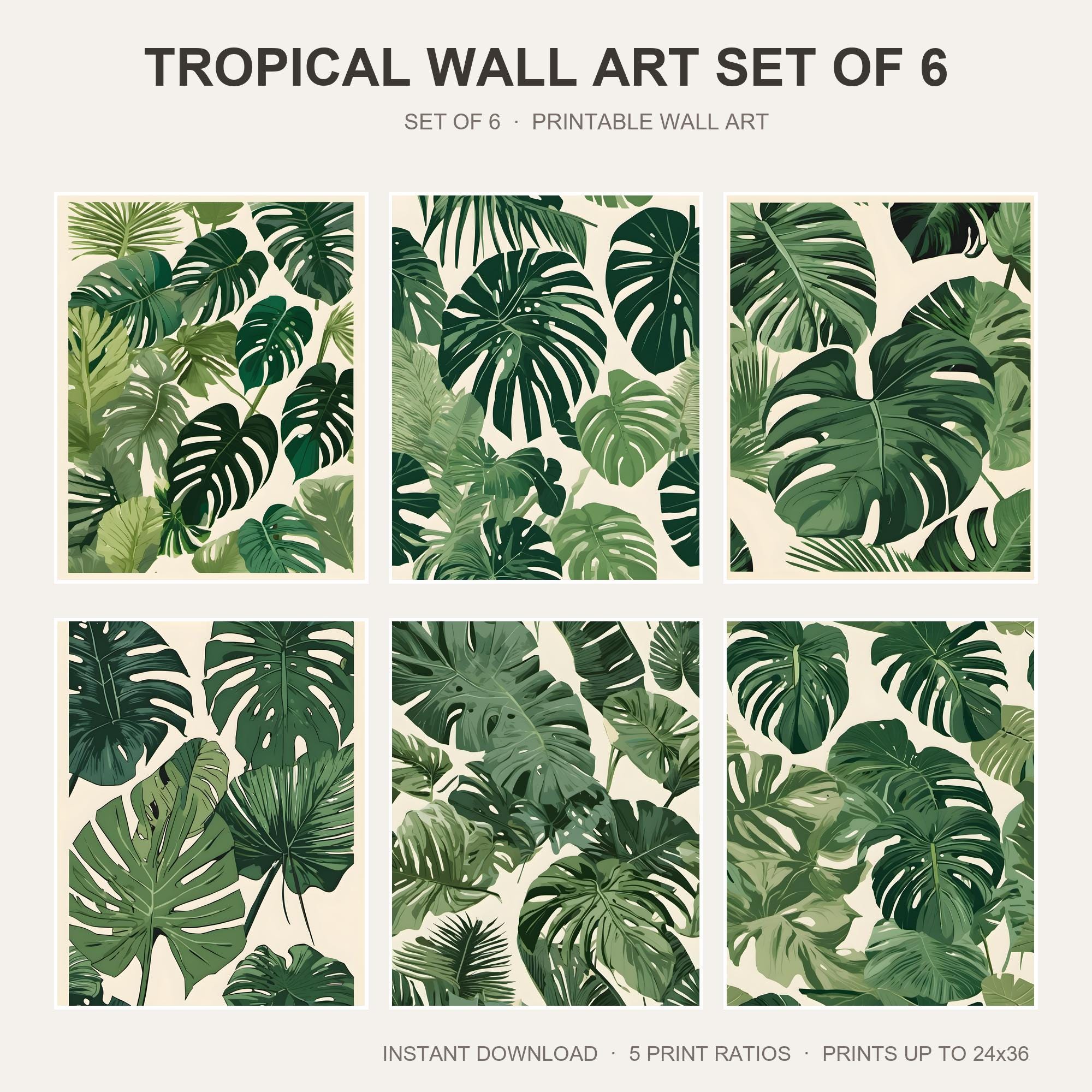 Tropical Wall Art Set of 6