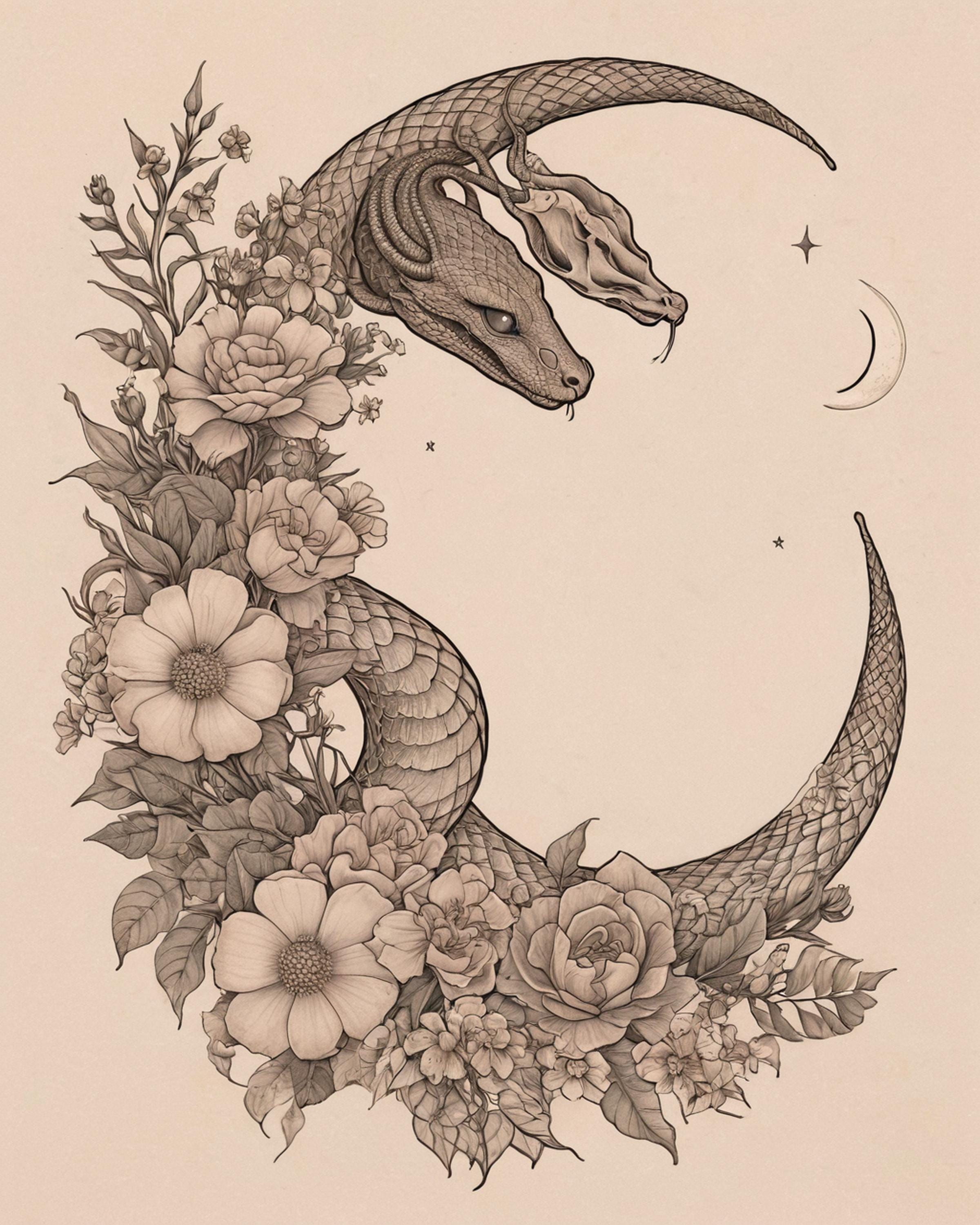 Mystical Serpent Wall Art Set of 6