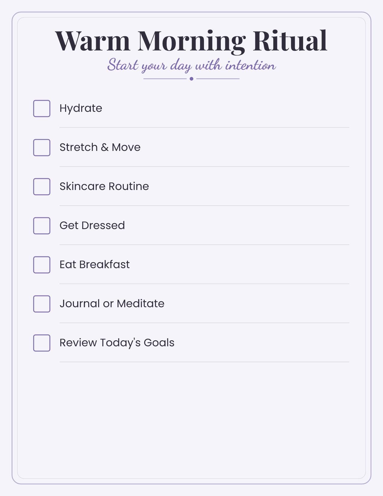 Morning Routine Printable | Morning Routine Checklist Printable Minimal Sage | Printable W