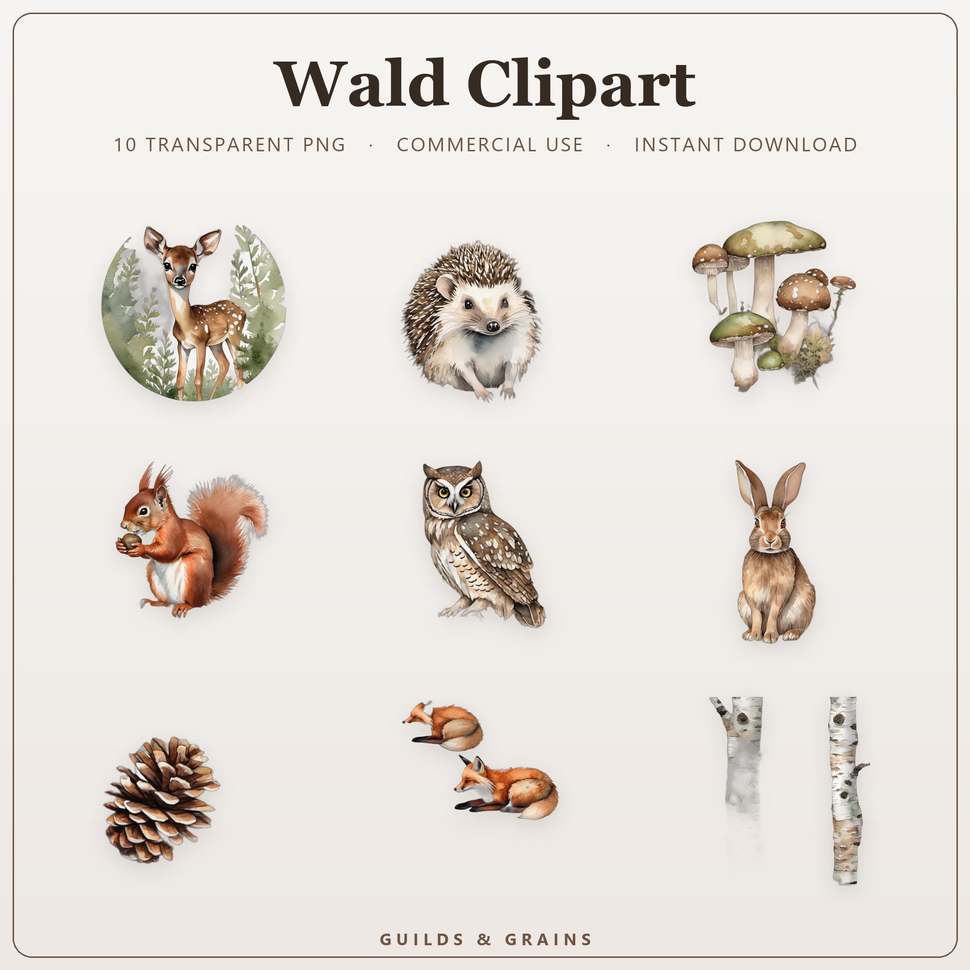 Wald Clipart PNG Bundle