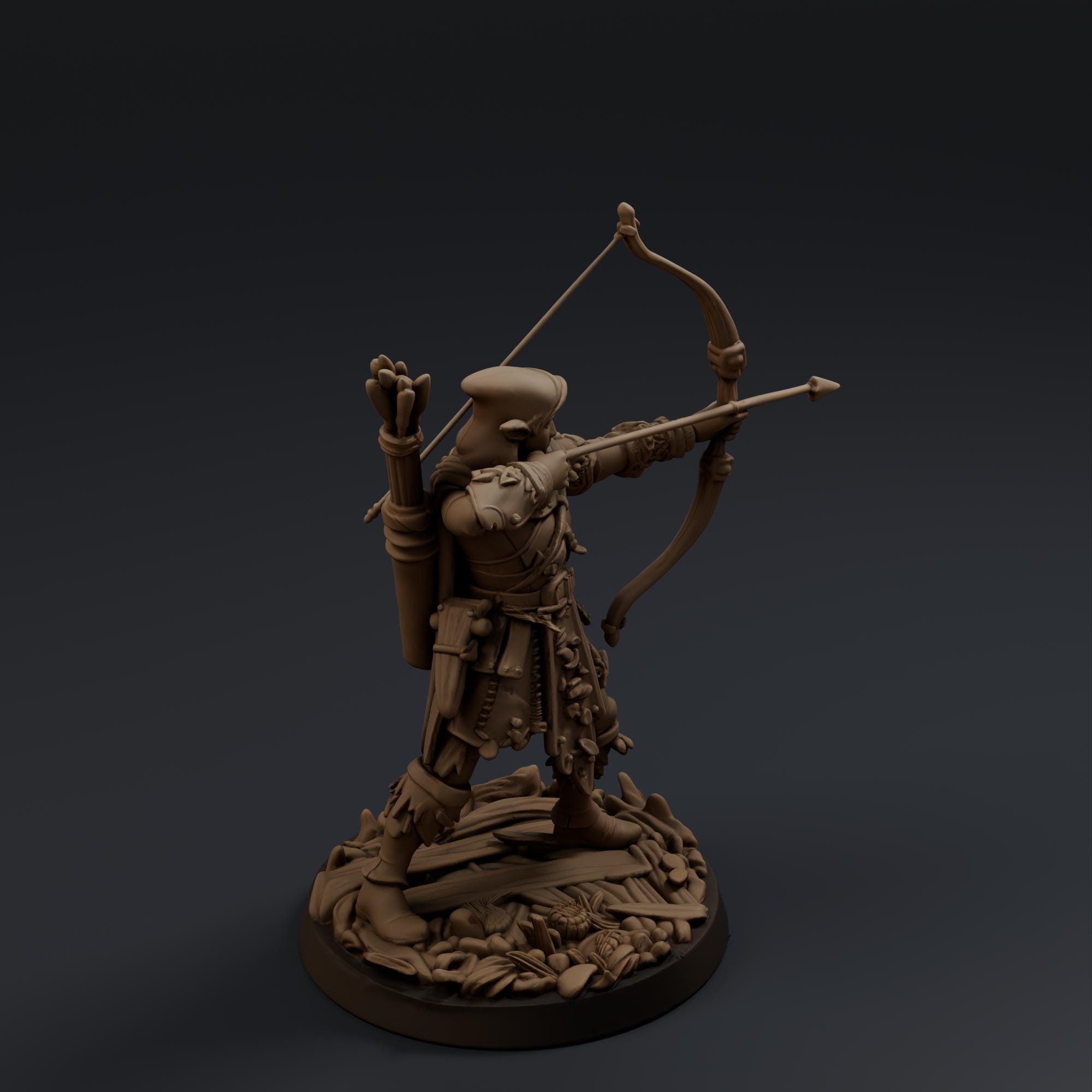 Elf Archer STL File - Fantasy Tabletop Miniature 28mm Wargaming 3D Print
