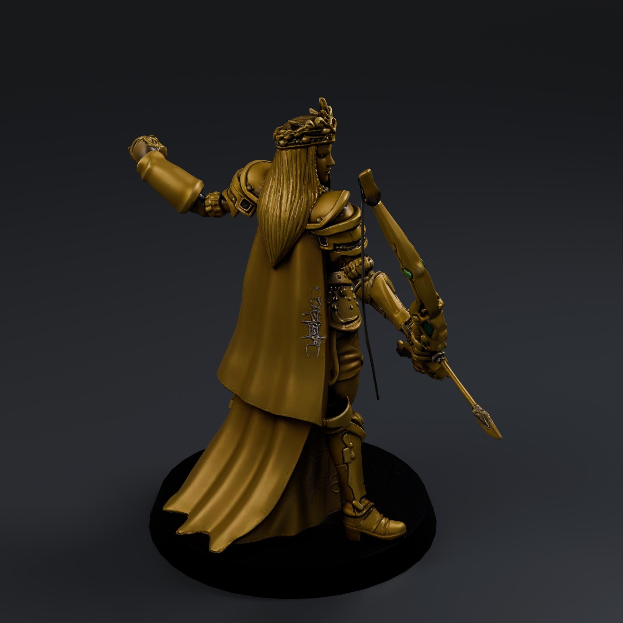 Golden Archer 3D STL File - Fantasy Tabletop Miniature 28mm Wargaming 3D Print