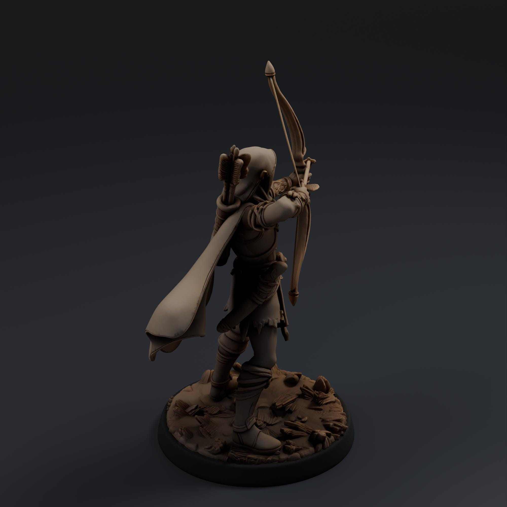 Wood Elf Archer STL File - Fantasy Tabletop Miniature 28mm Wargaming 3D Print