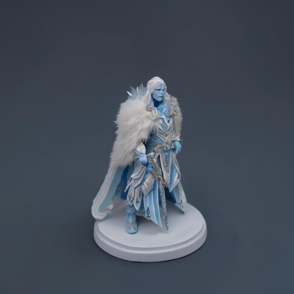 Hoarmane The Frost King STL File - Fantasy Tabletop Miniature 28mm Wargaming 3D Print