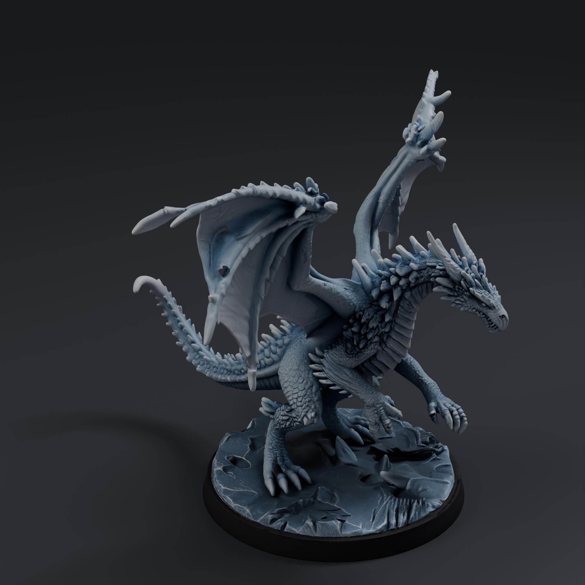 Ice Frost Dragon STL File - Fantasy Tabletop Miniature 28mm Wargaming 3D Print