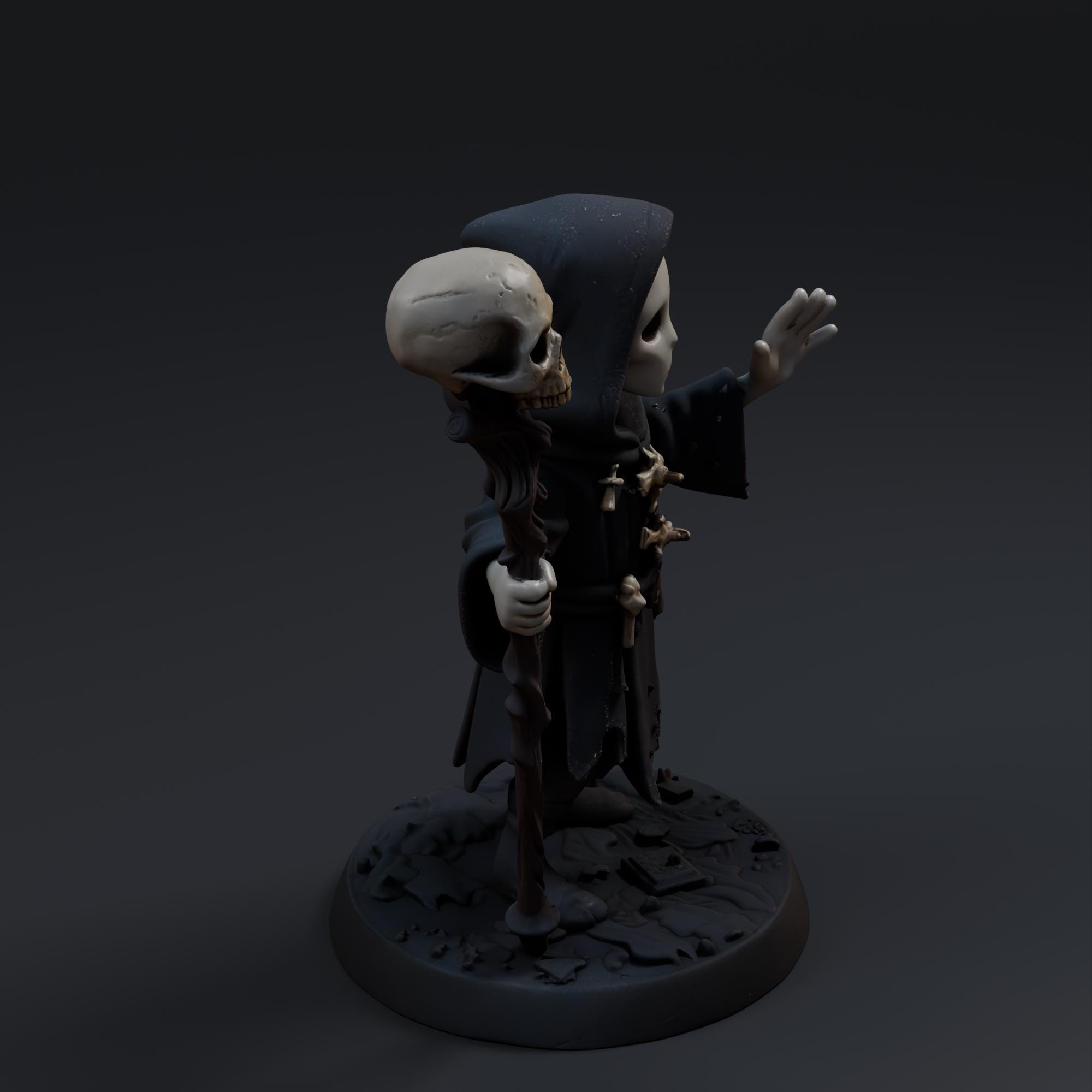 Necromancer Acolyte STL File - Fantasy Tabletop Miniature 28mm Wargaming 3D Print