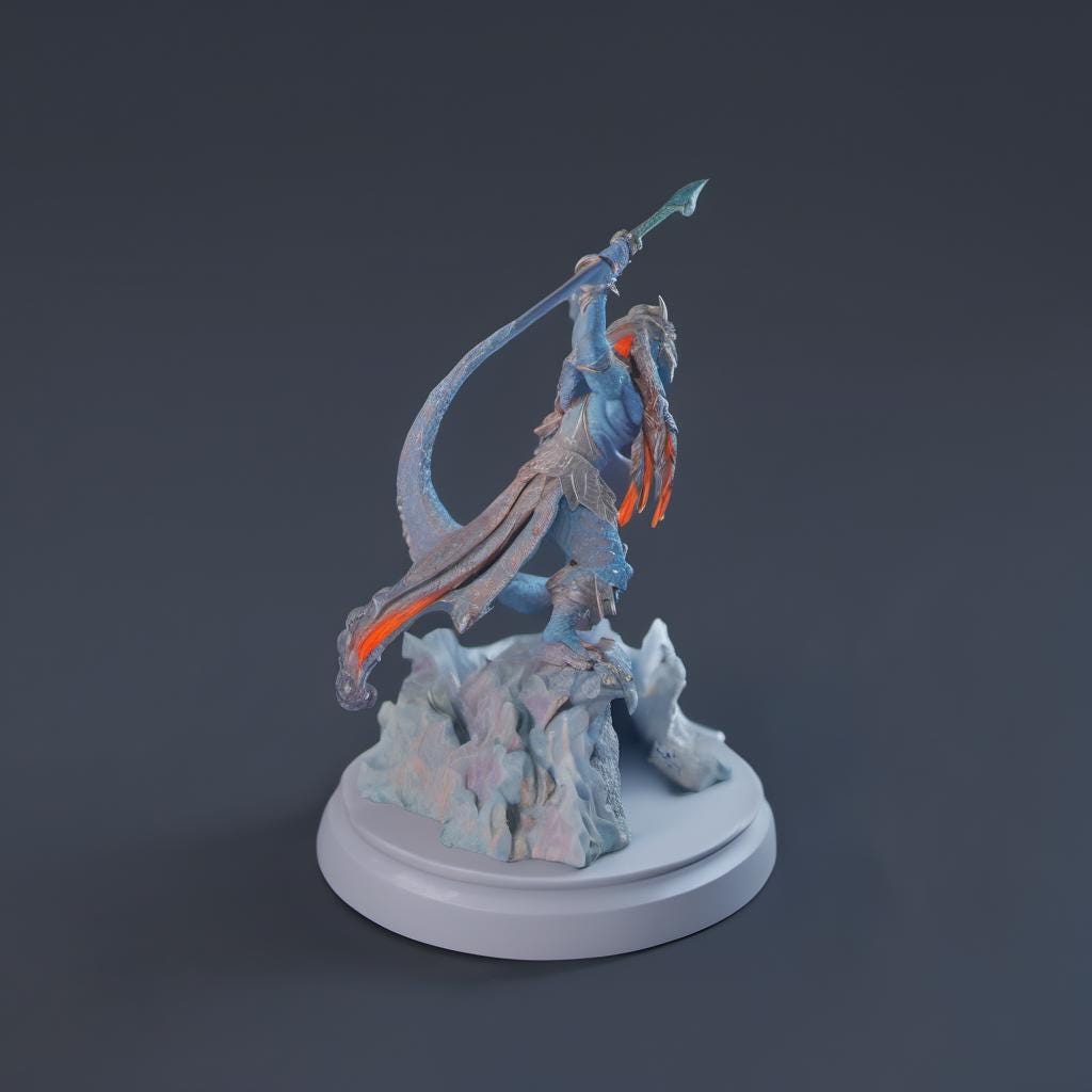 Fire Dragon STL File - Fantasy Tabletop Miniature 28mm Wargaming 3D Print
