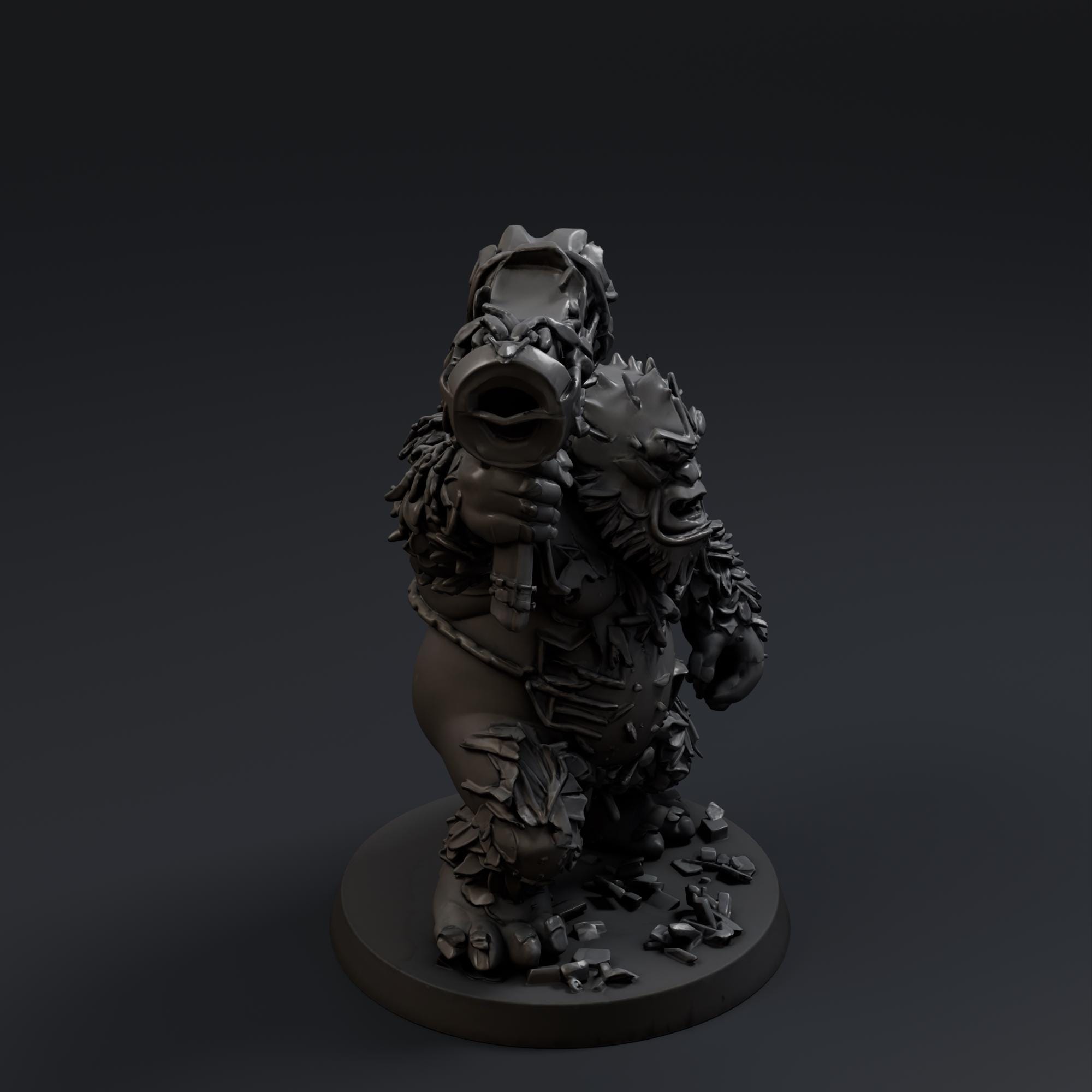 Cave Troll 1 STL File - Fantasy Tabletop Miniature 28mm Wargaming 3D Print